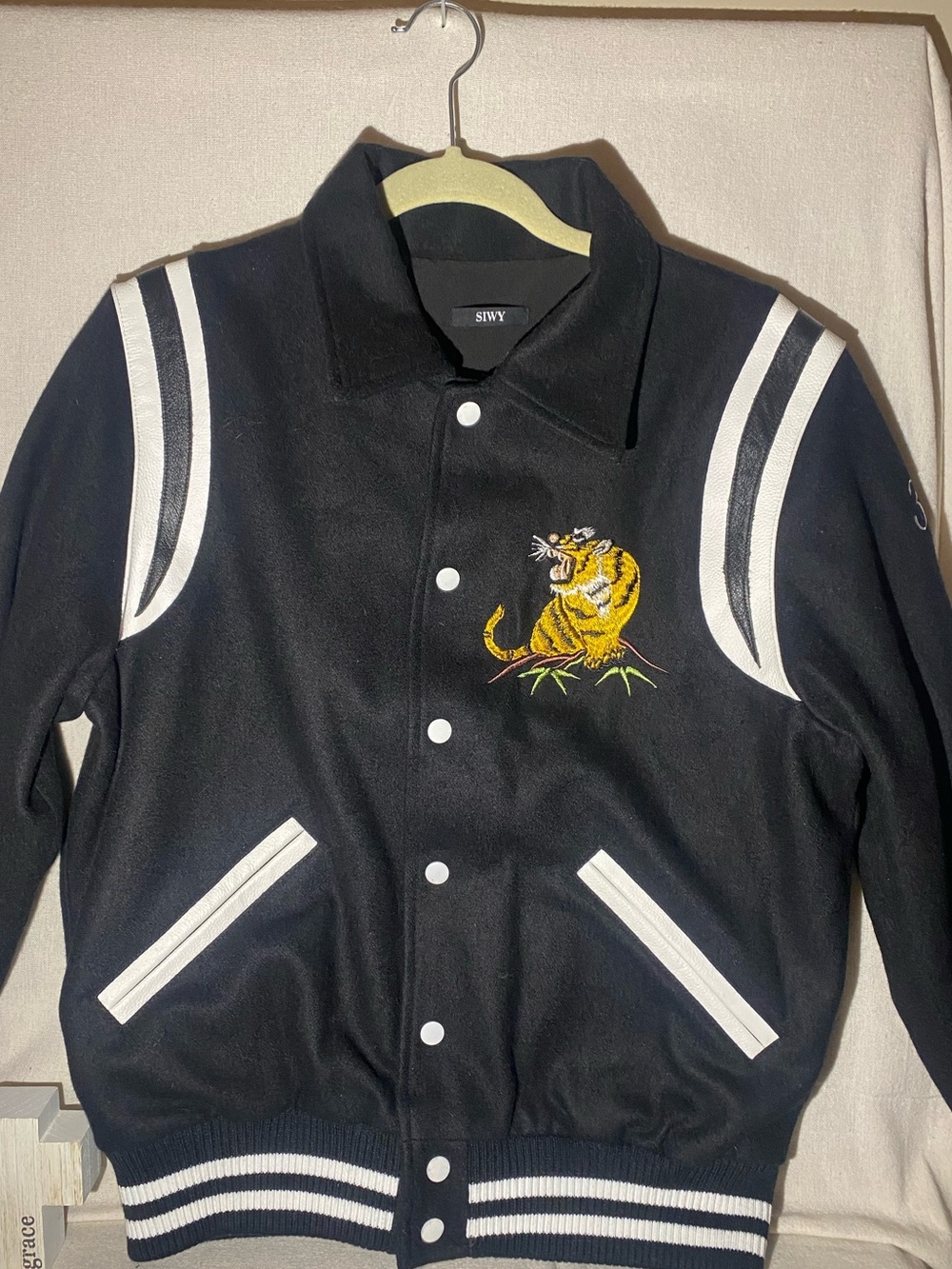 SIWY - Adeline Jacket - Black, M/L Embroidered TIGER